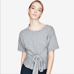 Jonathan Simkhai x Carbon38 Short Sleeve Tie Waist T-shirt Size S in Gray